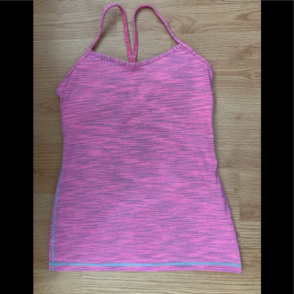 Lululemon Power Y Tank Pink and Teal
